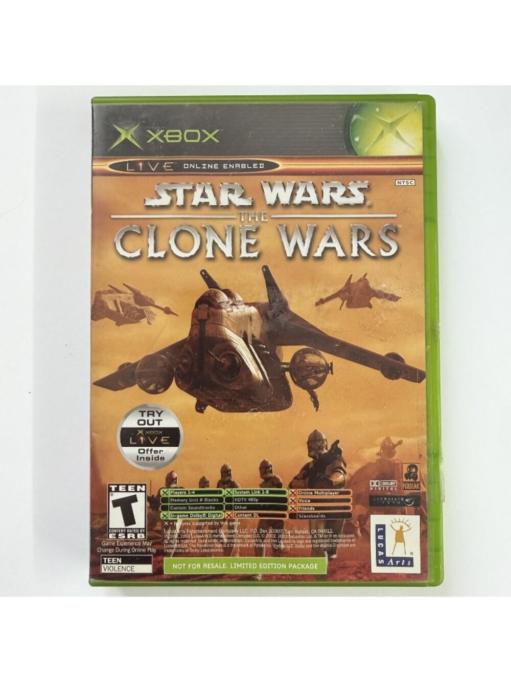 Star Wars: The Clone / Tetris Worlds Lucas Arts Microsoft Xbox Video Game